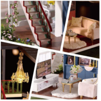 Nouvelle forme Offre Spéciale jouets en bois grande maison de poupée rose en bois rose maison de poupée jouets en bois grande maison de poupée