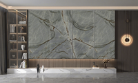 Panneau mural en PVC de luxe moderne, résistant à l'humidité, placage de bois au charbon de bambou, décoratif, inspiré du marbre