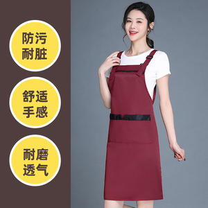 ผ้ากันเปื้อนแบบสายรัดรูปตัว H โพลีเอสเตอร์ ปรับได้ มีกระเป๋า สำหรับร้านอาหาร บาร์ ชุดทำงาน รับพิมพ์ลายตามสั่ง - Product Image 5