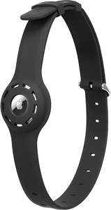 Funda ajustable de silicona resistente al agua para Collar de mascotas, funda negra antipérdida para AirTag - Product Image 4