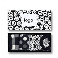 Cadeau de noël recyclé coloré mignon personnalisé, enveloppes imprimées, chaussettes en carton, boîte en papier pour l'emballage