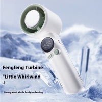 Vente en gros de compresse de glace turbo à grande vitesse petit ventilateur de poche extérieur portable charge USB ventilateur de refroidissement à affichage numérique à 100 vitesses