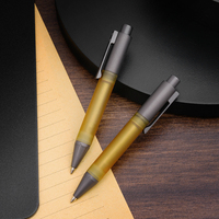 Stylo bille en alliage de titane PEI, instrument d'écriture à action par pression, compact, de poche, outil EDC pour signature avec clip