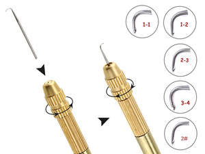 Aiguilles à crochet en <span class=keywords><strong>bois</strong></span> pour tubes en cuivre Euro Micro perles et micro anneaux en silicone outils d'<span class=keywords><strong>installation</strong></span> d'extension de cheveux - Product Image 3