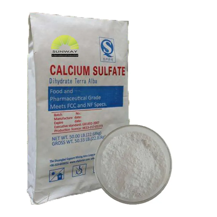 CAS7778-18-9 gesso in polvere 25kg sacchetto di CaSO4 2H2O