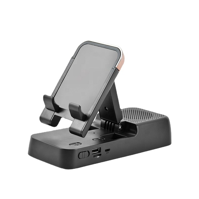 Portable Power Bank Multifunctional Foldable Phone Holder Stand Wireless Speaker Desktop Non-slip Bracket