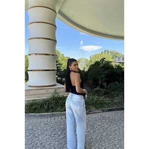 Body negro floral con lazo y detalles calados, estilo Y2K casual, largo por encima de la rodilla, tejido de punto primaveral con técnicas de lavado. - Product Image 1