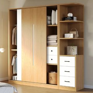 Semplice armadio moderno in legno per la casa o piccolo appartamento facile montaggio porta scorrevole per bambini-mobili per la casa - Product Image 3