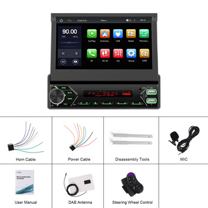 Lecteur MP5 pour voiture Podofo 1 Din avec écran IPS 7 pouces, écran motorisé, CarPlay sans fil, Android Auto, DAB, double USB Type-C + MIC, autoradio - Product Image 5