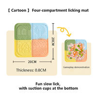 Plaque de léchage pour animaux de compagnie Silicone Slow Food quatre barres avec ventouse napperon chat chien Anti étouffement léchage Pad