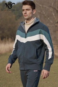 <span class=keywords><strong>Felpa</strong></span> con Cappuccio da <span class=keywords><strong>Uomo</strong></span> Autunnale in Poliestere/Cotone Ecologico, Tessuto Ricamato con Strisce Coordinate - Product Image 5