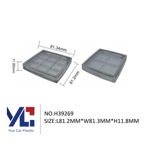 Yuecai Wholesale Luxury Silver Rim <strong>Makeup</strong> <strong>Compact</strong> Empty Interchangeable 4 or 9 Grid Eyeshadow Palette Clear Window Case - Product Image 6