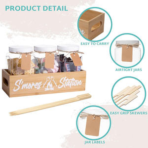 Набор полированных сморов для пожарной ямы, деревянная коробка, набор для кемпинга, подарочный набор с кувшинными палочками и мастером для кемпинга на открытом воздухе - Product Image 3