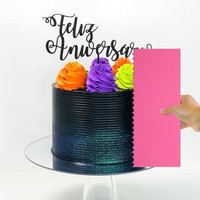 20 Muster Frosting-Creme Streifenkanten-Kamm Große Backwerkzeuge Mehrfarbige Acryl-Kuchenglätter Schaber