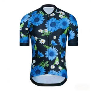 เสื้อปั่นจักรยานแขนสั้นพิมพ์ลายดอกไม้ทันสมัย ​​กันลม ระบายอากาศได้ดี แห้งเร็ว สำหรับนักปั่นจักรยาน - Product Image 4