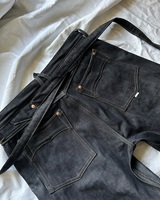Pantalon en jean pour hommes avec boucle arrière personnalisée coupe droite ample et détendue pantalon en jean japonais original à fond de cloche vintage