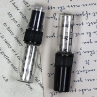 Botol parfum kaca Mini 2ml 3ml botol semprot kabut halus kosong putih hitam bening kemasan botol parfum isi ulang dengan skala