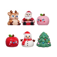 Jouet anti-stress en résine TPR de la série de Noël en dessin animé, renne, emballage en boîte cadeau, ornements décoratifs de bureau, 14