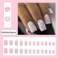 2025 W1215 Pure Desire Blanc Clair De Lune Style Français Nail Tips Sexy Lip Design pour Seniors Étudiants Amovible pour Doigt