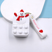 Porte-monnaie en silicone de Noël, Père Noël, jouet à bulles à presser, cadeau, porte-clés