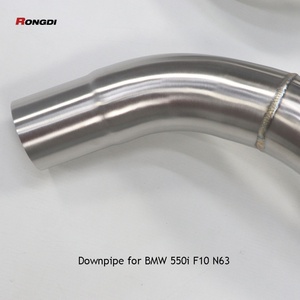 High Performance Downpipe for BMW550i N63 4.4T F10 Car Exhaust Pipes Header Straight Downpipe Golden Fish Scale Welding - Product Image 4