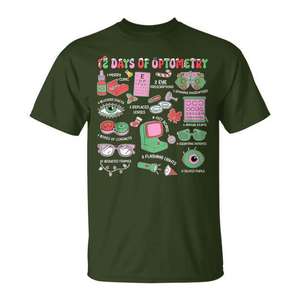 T-shirt 12 Days Of Optometry Christmas Eye Dr Optician Sight Squad - Product Image 1