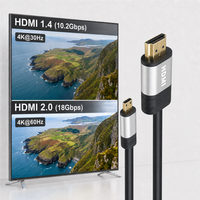 Solo Venta al Por Mayor, Cable Micro HDMI a HDMI 4K 60Hz 3D Chapado en Oro
