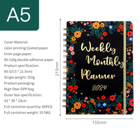 Prêt à Expédier Tendance 2024 2025 Fleur Floral Journal Cahier Liste de Choses