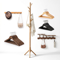 Porte-manteau mural polyvalent en bois – Style européen, ensemble de crochets en bois à un seul niveau pour salon, design d'intérieur moderne