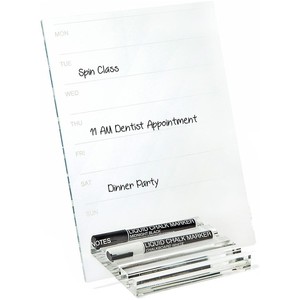 Letrero de borrado en seco acrílico, tablero de lista de tareas pendientes para el hogar, planificador acrílico, soporte de madera diario <span class=keywords><strong>semanal</strong></span> con marcador - Product Image 2
