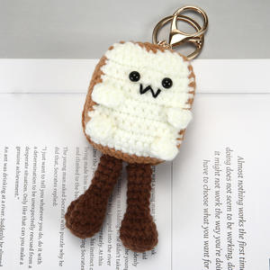 LLavero de panadería de <span class=keywords><strong>ganchillo</strong></span> Kawaii, amuleto de comida de felpa Amigurumi, bolso de felpa de <span class=keywords><strong>pan</strong></span> tejido, hecho a mano amuleto de comida, regalo PFD - Product Image 5