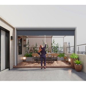 Fabricante directo pantalla retráctil rodillo cremallera pista sistema ciego <span class=keywords><strong>para</strong></span> Patio balcón restaurante Gazebo - Product Image 2