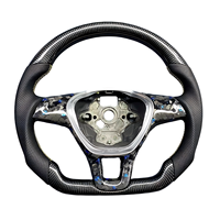 Volant de performance en fibre de carbone véritable pour VW Golf MK7 GTI R R-Line, fond plat, forme D de course