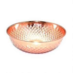 Venta caliente Diseño de anidamiento Juego de cuencos para mezclar Apto para microondas Acero inoxidable pulido Chapado en cobre Diseño de anidamiento Material de metal - Product Image 1