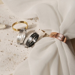 Parola personalizzata all'interno dell'anello della banda di 2-7mm anello della banda di 2-7mm nome personalizzato anello di impilamento Unisex Memorial regali di anniversario - Product Image 5