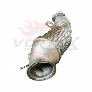 Sistema de Escape de Acero Inoxidable Vortex SS304 para BMW G20 G30 330i 530i B48 con Tubo Frontal Flexible con Protección Térmica Mod U - Product Image 5