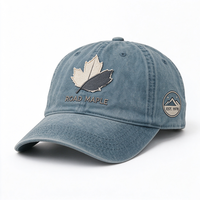 Casquette en toile de coton lavée avec patch en lettres tissées personnalisé, casquette vintage souple non structurée pour le camping et la randonnée en plein air, unisexe