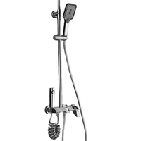 Douche murale moderne thermostatique pressurisée en cuivre coloré avec inverseur pour eau froide et chaude