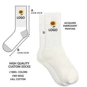 Logo Custom Design Socks Men Custom Socks No MiniMum Order Crew Sport Socks Gym