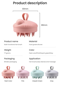 OEM ODM Silicone Shampoo <b>Brush</b> Soft Scalp Massager Hair Scalp Scrubber Deep Cleaning BPA Free Custom Logo - Product Image 5
