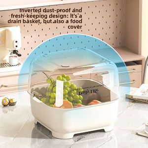 Égouttoir de cuisine double couche multifonctionnel, style Instagram, grande capacité, pour légumes et fruits, design esthétique - Product Image 5