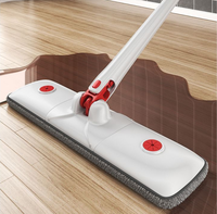 Serpillère plate mains libres avec seau essoreur, serpillère auto-nettoyante pour le nettoyage des sols humides et secs à la maison