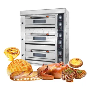 High Quality Gas Rotary Oven Bakery Electric and Gas Deck Pizza Bread Bakery Equipment Baking Deck Oven