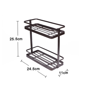 Scaffale da cucina a doppio strato <span class=keywords><strong>in</strong></span> <span class=keywords><strong>ferro</strong></span> <span class=keywords><strong>battuto</strong></span> stile giapponese, pratico porta condimenti e contenitore per la conservazione <span class=keywords><strong>in</strong></span> cucina - Product Image 2