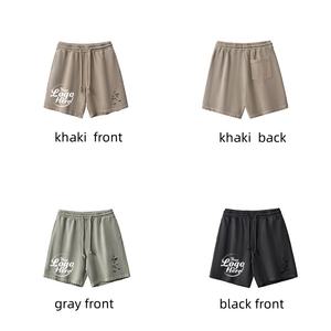 Pantalones cortos de algodón lavado pesado de 380G para hombre Pantalones cortos para hombre con diseño de agujeros desgastados y rasgados - Product Image 2