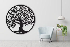 Toptan Metal hayat ağacı duvar sanatı asılı heykel ağacı kuşlar dalları çağdaş ev ofis dekor - Product Image 5