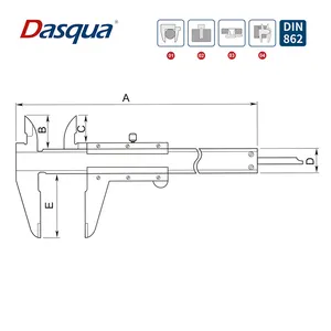 Dasqua 0-300mm 0-12 "calibro a corsoio in acciaio inossidabile con vite di bloccaggio