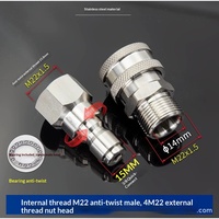 Pistolet de lavage haute pression pour voiture, raccord rapide rotatif anti-enroulement en acier inoxydable, tête hexagonale mâle Lvtian M22