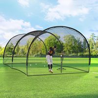 Personnalisé 22FT Portable Durable Pvc Hdpe Pp Noir Sleevelet Baseball Frappeur Cage Net
