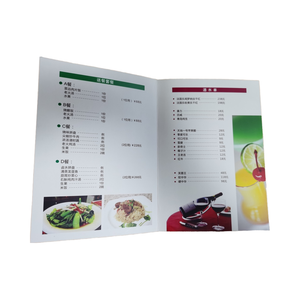 Desain Restoran tahan lama Menu PVC cetak penuh warna Logo kustom dengan fitur tahan air desain Menu kustom
